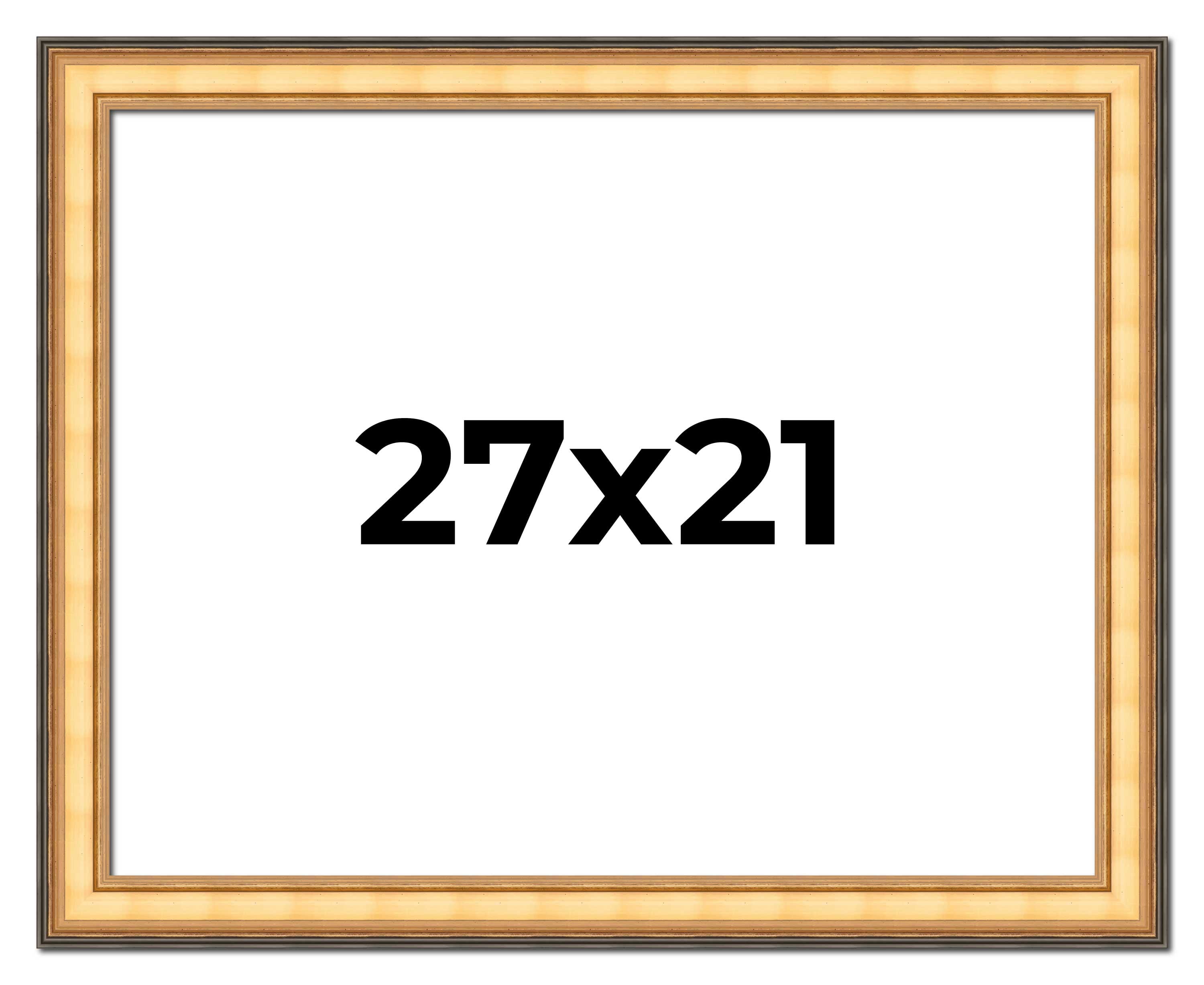 27x21 Frame Gold Plein Aire Solid Wood Picture Frame Width 2 Inches ...