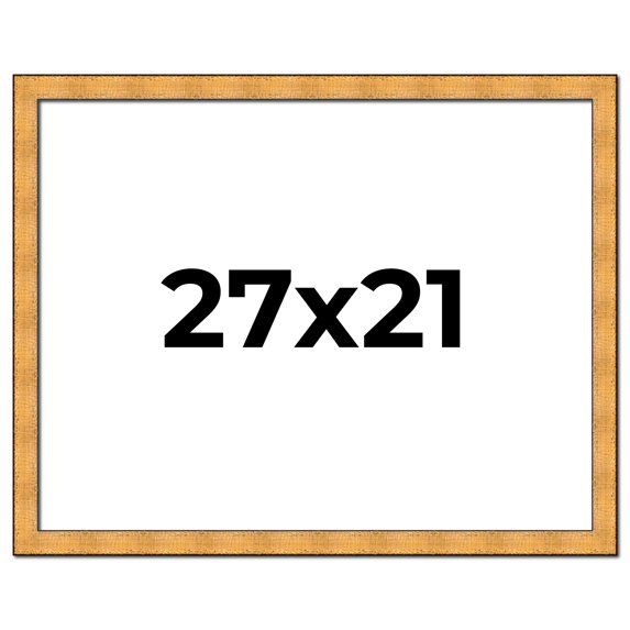 27x21 Frame Gold Rustic Solid Wood Picture Frame | 1.25 Inch Wide Moulding | Rustique Gold