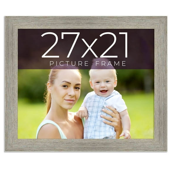 27x21 Frame Grey Real Wood Picture Frame Width 1.5 Inches | Interior Frame Depth 0.5 Inches | Barn