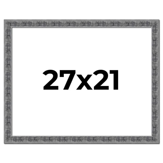 27x21 Frame Silver Black Rustic Sonoma Solid Wood Picture Frame | 1.5 Inch Moulding Width |