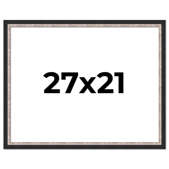 27x21 Frame Silver Real Wood Picture Frame Width 1.25 Inches | Interior Frame Depth 0.75 Inches |