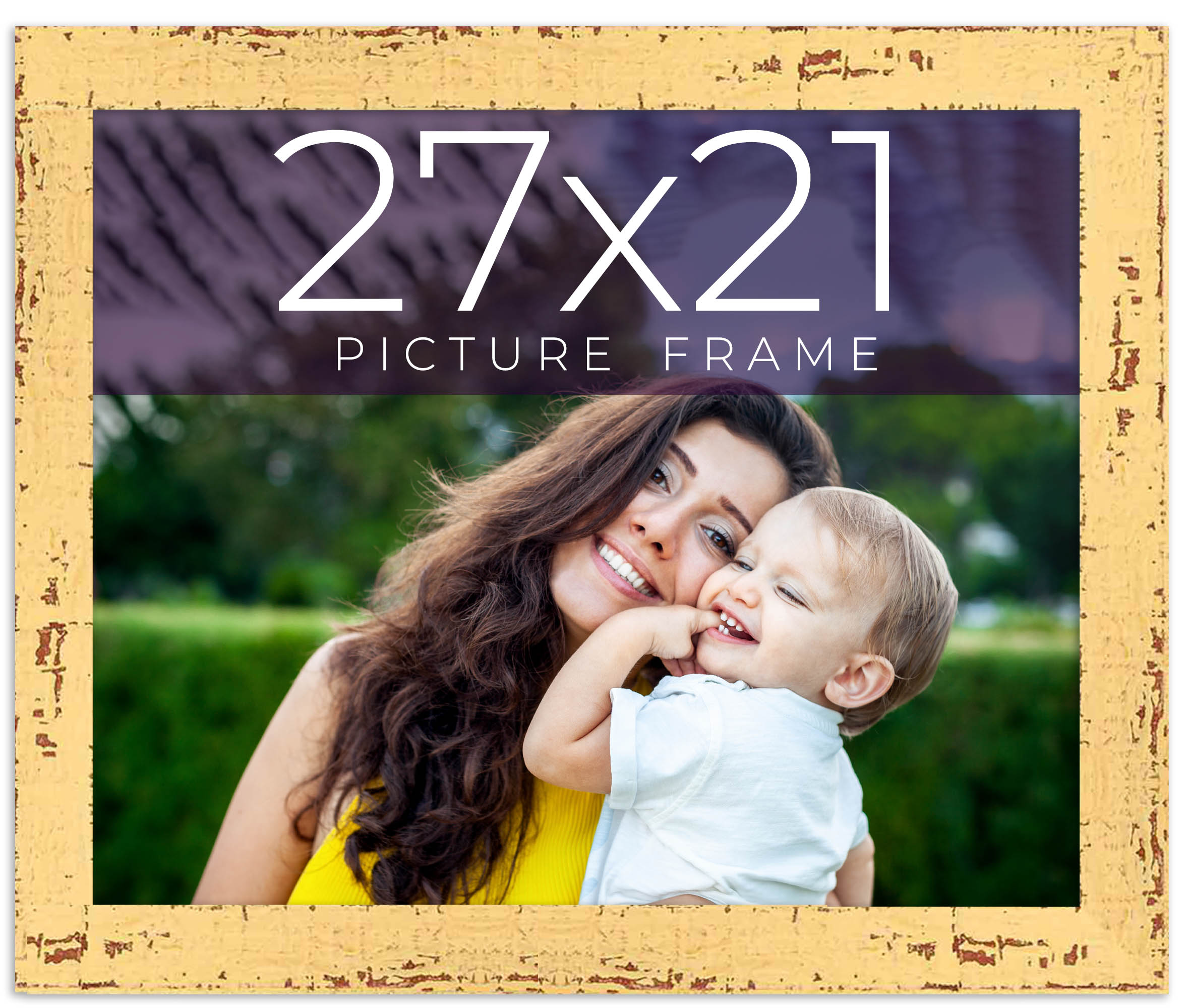 27x21 Frame Yellow Real Wood Picture Frame Width 1.25 inches | Interior ...