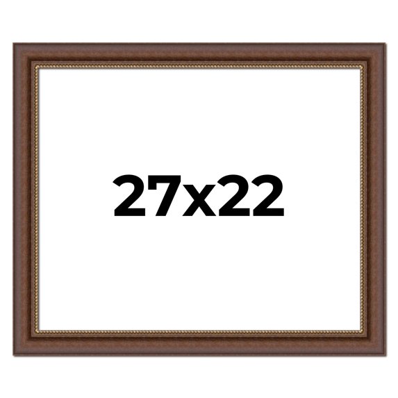 27x22 Copper and Brown Real Wood Picture Frame Width 2 inches | Interior Frame Depth 0.5 inches |