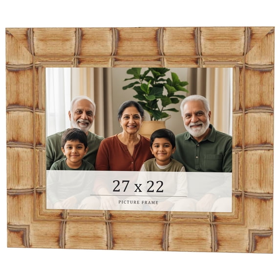 27x22 Frame Beige Real Wood Picture Frame Width 3 inches | Interior Frame Depth 0.5 inches |