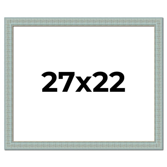 27x22 Frame Blue Teal Distressed Solid Wood Picture Frame | 1.625 Inch Moulding Width | Sonoma Blue