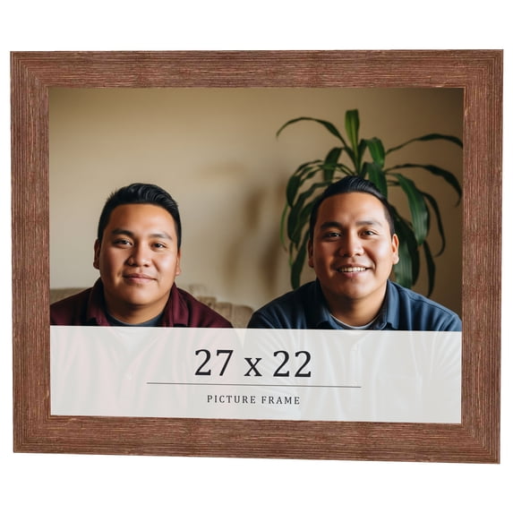 27x22 Frame Brown Farmhouse Solid Wood Picture Frame Width 1.5 Inches | Interior Frame Depth 0.5