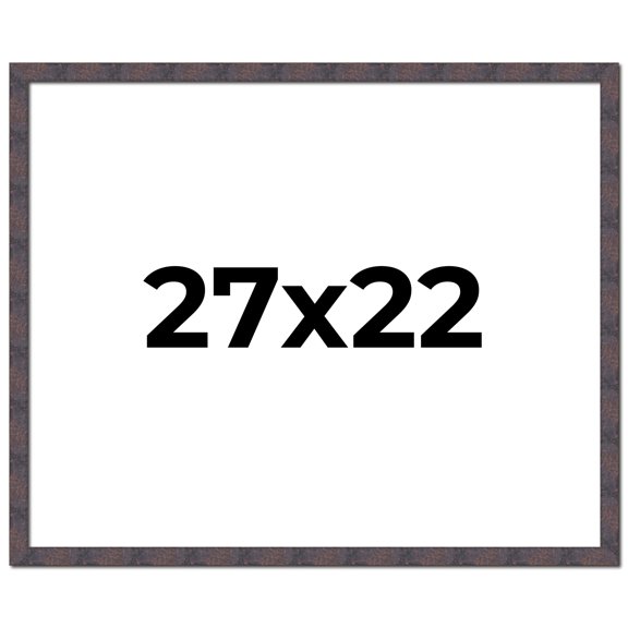 27x22 Frame Brown Rustic Lacquered Walnut Solid Wood Picture Frame Width | 0.875 Inch Moulding