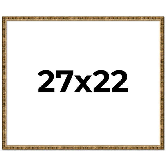 27x22 Frame Gold Kingsley Distressed Solid Wood Picture Frame Width 0.75 Inches | Interior Frame