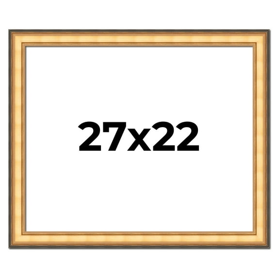 27x22 Frame Gold Plein Aire Solid Wood Picture Frame Width 2 Inches | Interior Frame Depth 0.5