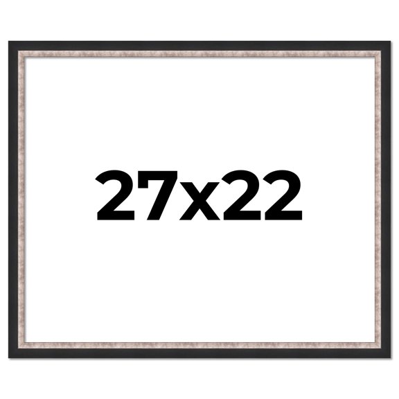 27x22 Frame Silver Real Wood Picture Frame Width 1.25 Inches | Interior Frame Depth 0.75 Inches |