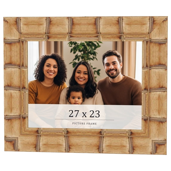 27x23 Frame Beige Real Wood Picture Frame Width 3 inches | Interior Frame Depth 0.5 inches |