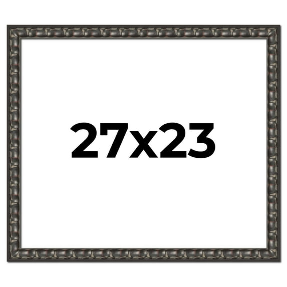 27x23 Frame Black-Brown Medieval Solid Wood Picture Frame | 1.5 Inch Moulding Width | Gotham