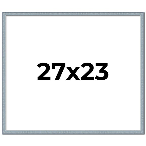 27x23 Frame Blue Scuffed Farm Board Solid Wood Picture Frame Width 0.75 Inches | Interior Depth 0.5