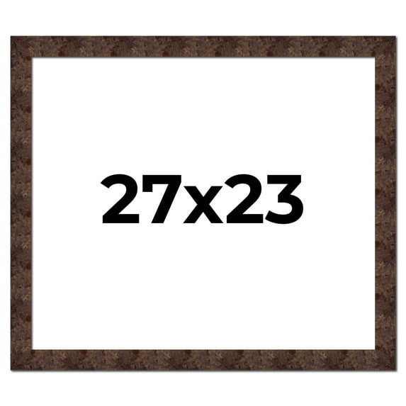27x23 Frame Brown Burl Real Wood Picture Frame Width 1.625 Inches | Interior Frame Depth 0.5 Inches
