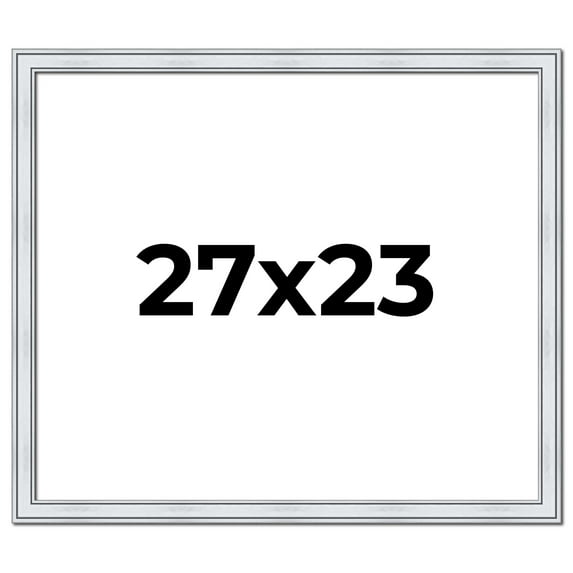 27x23 Frame Sterling Silver Solid Wood Picture Frame | 1.25 Inch Moulding Width | 0.75 Inch
