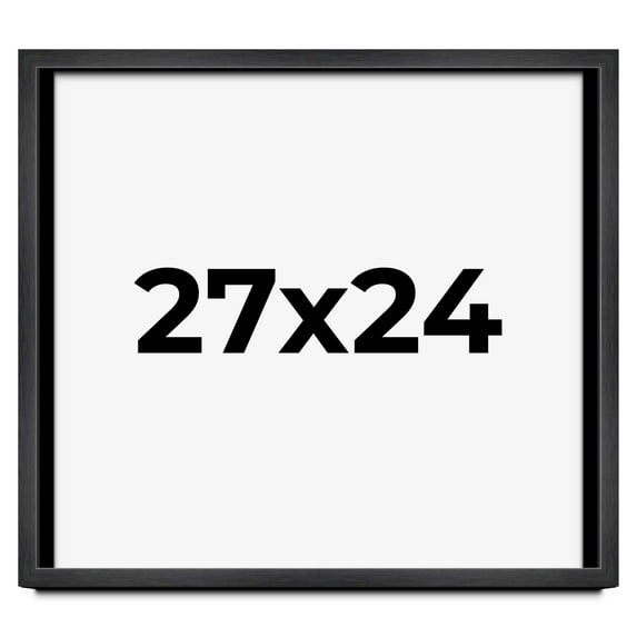 27x24 Frame Black Charcoal Grey Wood Textured Picture Frame | 0.75 Inch Moulding Width | Gunmetal