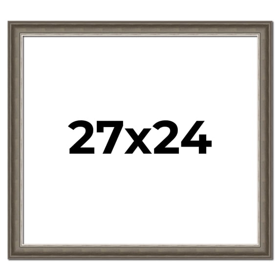 27x24 Frame Brown Solid Wood Picture Frame | 1.75 Inch Moulding Width | Austin Frame Complete with