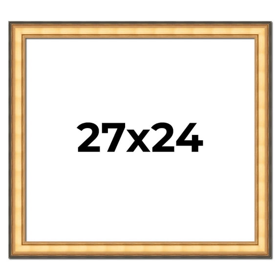 27x24 Frame Gold Plein Aire Solid Wood Picture Frame Width 2 Inches | Interior Frame Depth 0.5