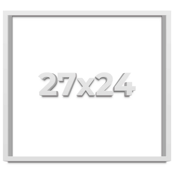 27x24 Shadow Box Frame White | 1 Inches Deep Real Wood Contemporary Shadowbox Display Frame | UV