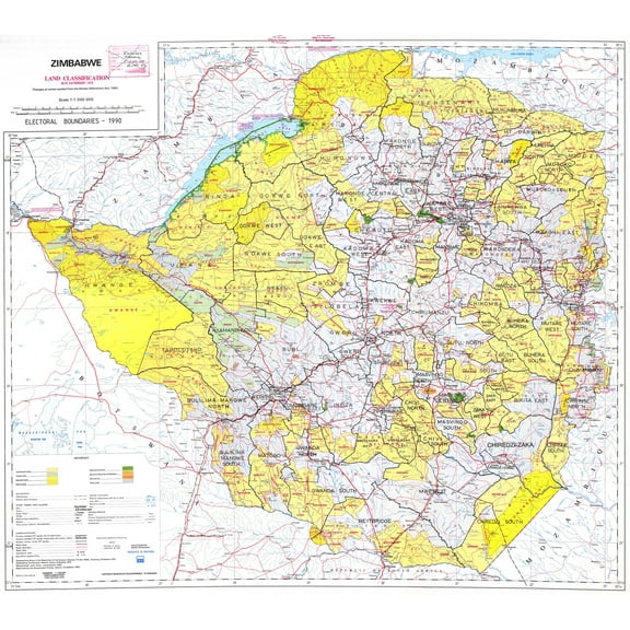 27x24in Zimbabwe Map, Land Classification 【Coated Paper】