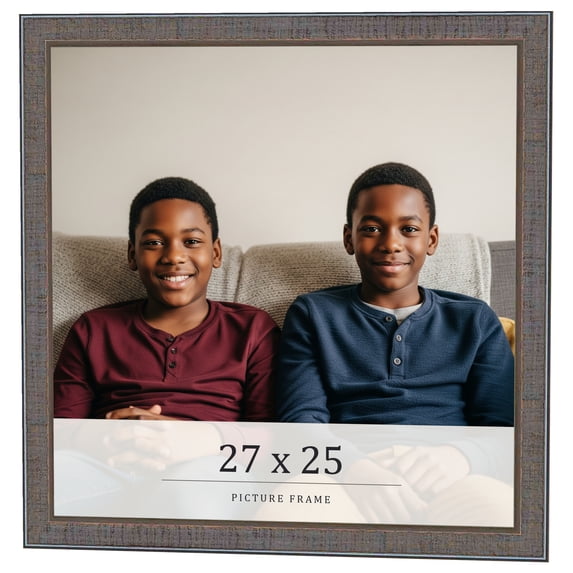 27x25 Frame Blue Kingsley Pewter Solid Wood Picture Frame Width 0.75 Inches |Interior Depth 0.5