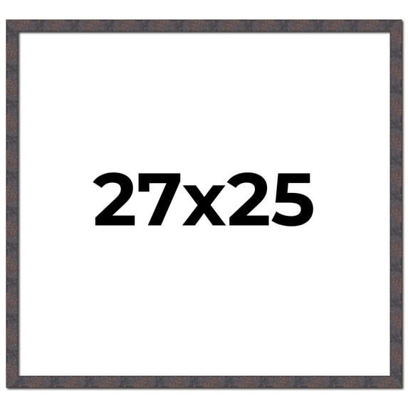 27x25 Frame Brown Rustic Lacquered Walnut Solid Wood Picture Frame Width | 0.875 Inch Moulding