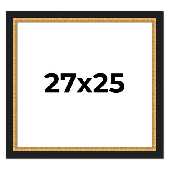 27x25 Frame Gold Real Wood Picture Frame Width 2.25 Inches | Interior Frame Depth 0.5 Inches |