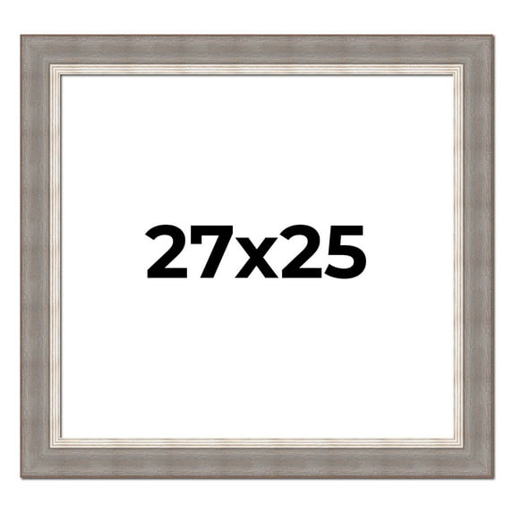 27x25 Frame Grey Real Wood Picture Frame Width 2.75 Inches | Interior Frame Depth 0.5 Inches |