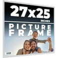 thumbnail image 1 of 27x25 Frame White Solid Wood Picture Frame Includes UV Acrylic Shatter Guard Front, Acid Free Foam, 1 of 8
