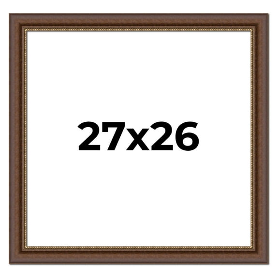 27x26 Copper and Brown Real Wood Picture Frame Width 2 inches | Interior Frame Depth 0.5 inches |