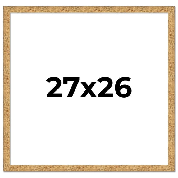 27x26 Frame Beige Real Wood Picture Frame Width 1.25 inches | Interior Frame Depth 0.5 inches |