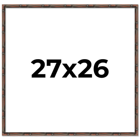 27x26 Frame Brown Bamboo with Dark Coffee/Walnut Finish | Solid Wood Picture Frame Width 0.75