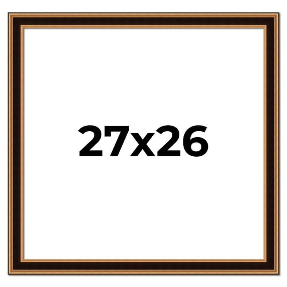 27x26 Frame Gold Brown Plein Air Vintage Solid Wood Picture Frame | 1.75 Inches Moulding Width |