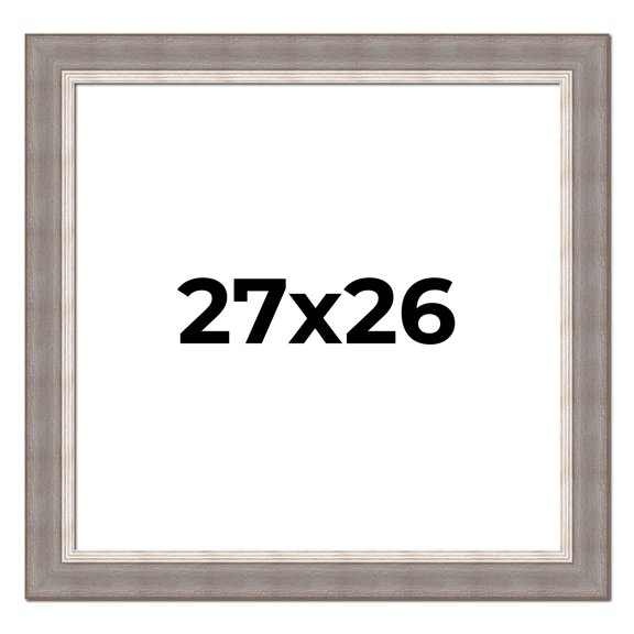 27x26 Frame Grey Real Wood Picture Frame Width 2.75 Inches | Interior Frame Depth 0.5 Inches |