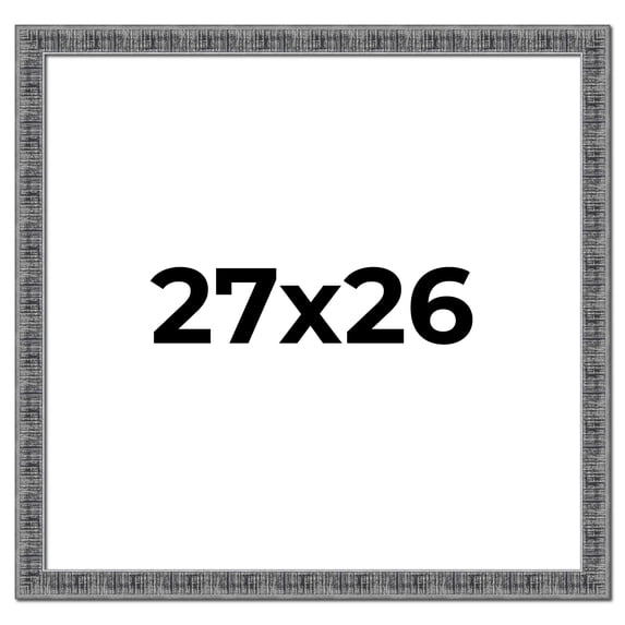 27x26 Frame Silver Black Rustic Sonoma Solid Wood Picture Frame | 1.5 Inch Moulding Width |