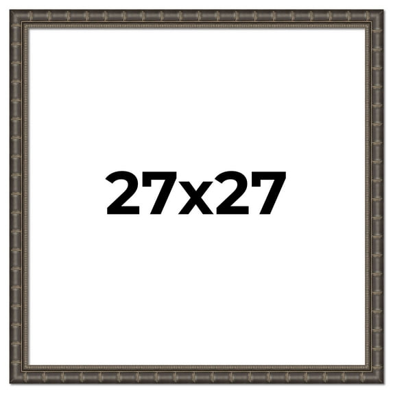 27x27 Frame Black Bamboo Solid Wood Picture Frame Width 1.5 Inches | Interior Frame Depth 0.5