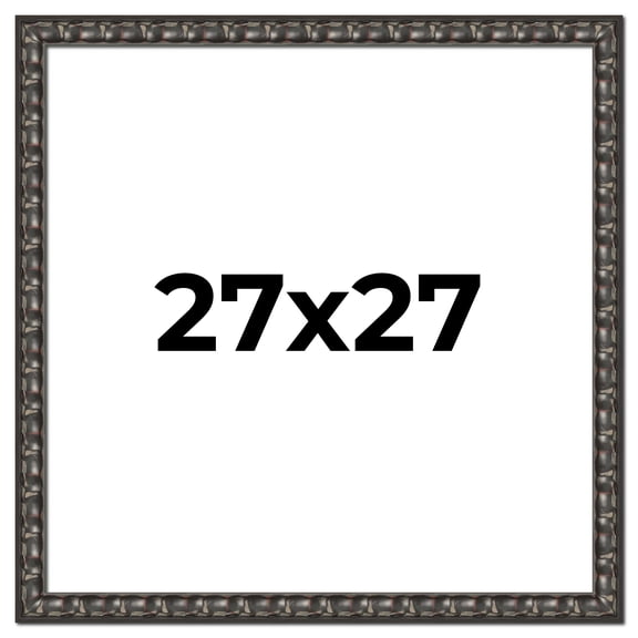 27x27 Frame Black-Brown Medieval Solid Wood Picture Frame | 1.5 Inch Moulding Width | Gotham