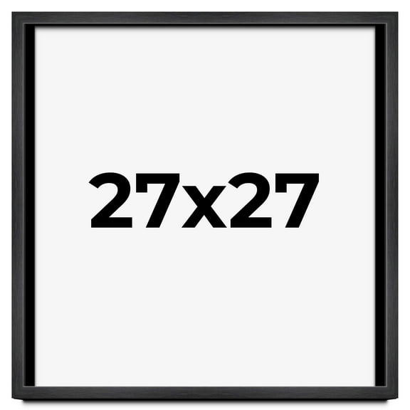 27x27 Frame Black Charcoal Grey Wood Textured Picture Frame | 0.75 Inch Moulding Width | Gunmetal