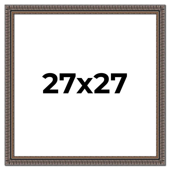 27x27 Frame Black Feather Payton Ornate Solid Wood Picture Frame Width 1.75 Inches | Interior Depth