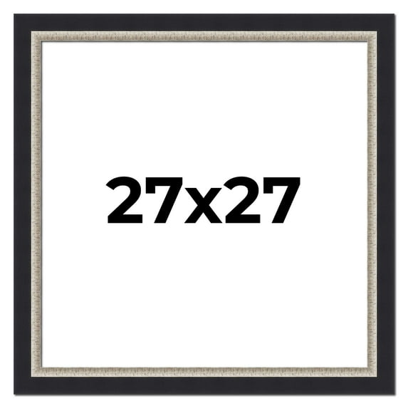 27x27 Frame Black Real Wood Picture Frame Width 2.25 Inches | Interior Frame Depth 0.5 Inches |