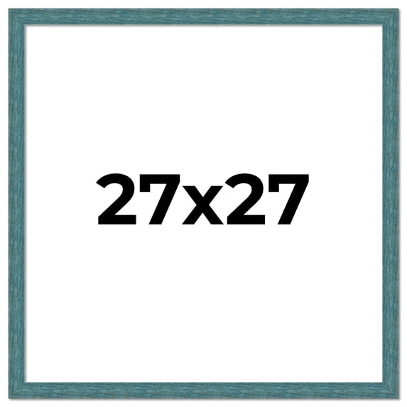 27x27 Frame Blue Rustic Barnwood Solid Wood Picture Frame Width 1.25 Inches | Interior Depth 0.5