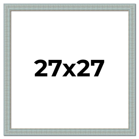 27x27 Frame Blue Teal Distressed Solid Wood Picture Frame | 1.625 Inch Moulding Width | Sonoma Blue