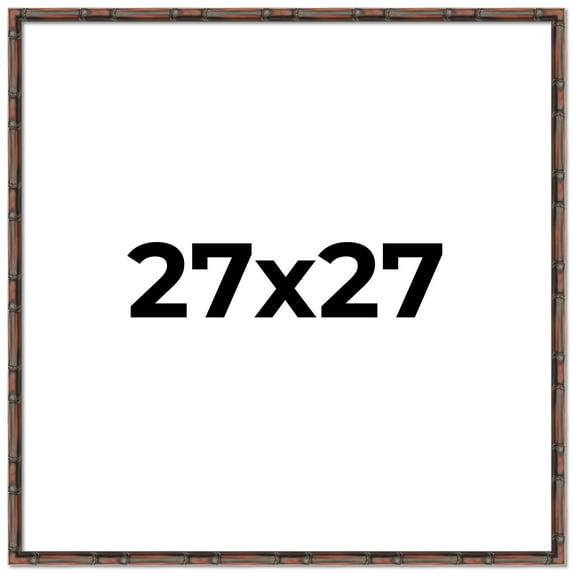 27x27 Frame Brown Bamboo with Dark Coffee/Walnut Finish | Solid Wood Picture Frame Width 0.75
