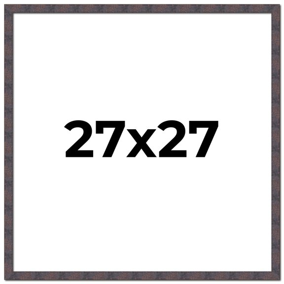 27x27 Frame Brown Rustic Lacquered Walnut Solid Wood Picture Frame Width | 0.875 Inch Moulding