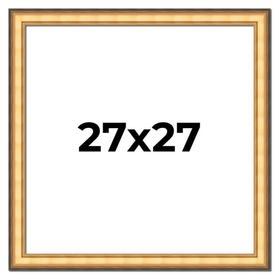 27x27 Frame Gold Plein Aire Solid Wood Picture Frame Width 2 Inches | Interior Frame Depth 0.5