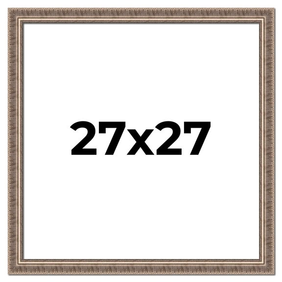 27x27 Frame Silver Harvest Ornate Solid Wood Picture Frame | 1.75 Inch Moulding Width |Mayflower