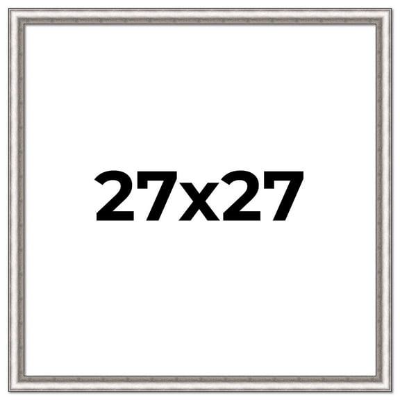 27x27 Frame Silver Real Wood Picture Frame Width 1.25 Inches | Interior Frame Depth 0.5 Inches |
