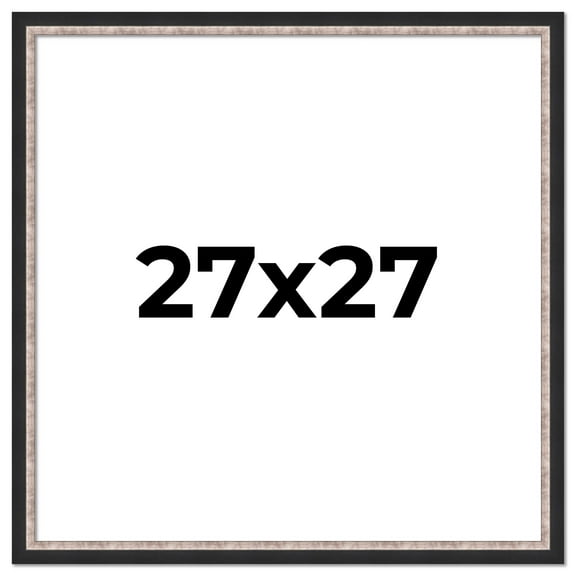 27x27 Frame Silver Real Wood Picture Frame Width 1.25 Inches | Interior Frame Depth 0.75 Inches |