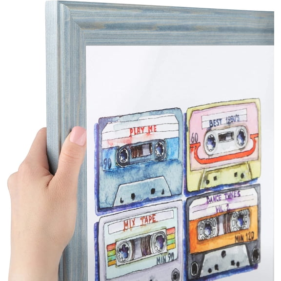 27x27 Inch Blue Picture Frame, This 1.50 Inch Custom Poster Frame is Blue - Comes with Economy Acrylic and Corrugated Backing