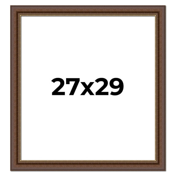 27x29 Copper and Brown Real Wood Picture Frame Width 2 inches | Interior Frame Depth 0.5 inches |